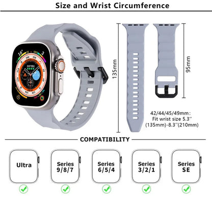 KALEBOL For Apple Watch 10 46mm / Ultra 2 / Ultra 49mm / 9 8 7 45mm / SE (2023) SE (2022) SE 6 5 4 44mm / 3 2 1 42mm Silicone Sport Watch Strap