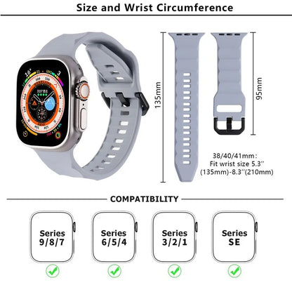 KALEBOL For Apple Watch Series 10 42mm / 9 8 7 41mm / SE (2023) SE (2022) SE 6 5 4 40mm / 3 2 1 38mm Watch Band Silicone Strap