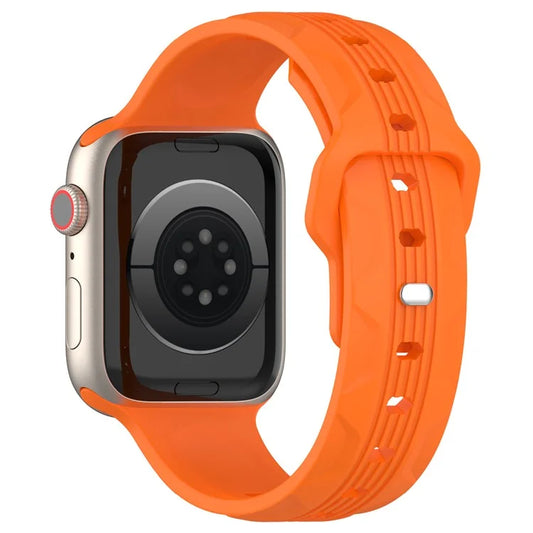 KALEBOL For Apple Watch Series 10 42mm / 9 8 7 41mm / SE (2023) SE (2022) SE 6 5 4 40mm / 3 2 1 38mm Silicone Watch Band Vertical Strip Texture