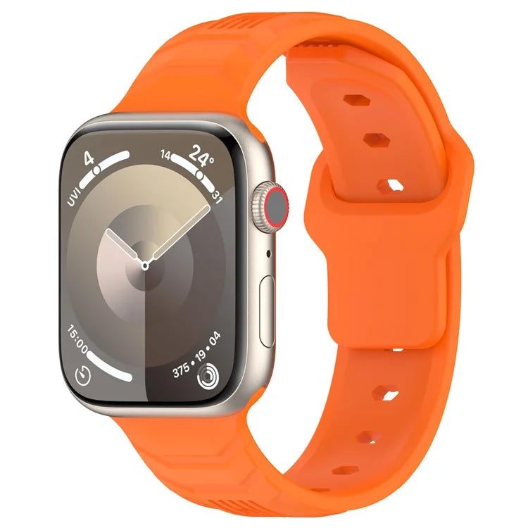 KALEBOL For Apple Watch Series 10 42mm / 9 8 7 41mm / SE (2023) SE (2022) SE 6 5 4 40mm / 3 2 1 38mm Silicone Watch Band Vertical Strip Texture