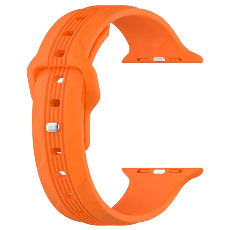 KALEBOL For Apple Watch Series 10 42mm / 9 8 7 41mm / SE (2023) SE (2022) SE 6 5 4 40mm / 3 2 1 38mm Silicone Watch Band Vertical Strip Texture