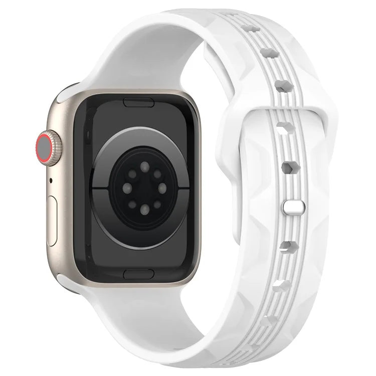 KALEBOL For Apple Watch Series 10 42mm / 9 8 7 41mm / SE (2023) SE (2022) SE 6 5 4 40mm / 3 2 1 38mm Silicone Watch Band Vertical Strip Texture