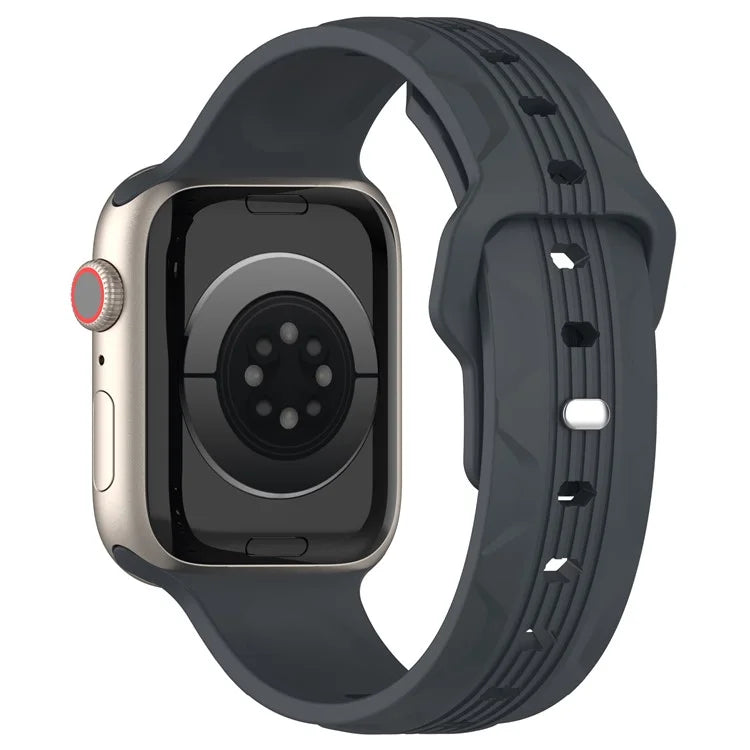 KALEBOL For Apple Watch Series 10 42mm / 9 8 7 41mm / SE (2023) SE (2022) SE 6 5 4 40mm / 3 2 1 38mm Silicone Watch Band Vertical Strip Texture