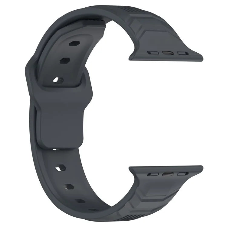 KALEBOL For Apple Watch Series 10 42mm / 9 8 7 41mm / SE (2023) SE (2022) SE 6 5 4 40mm / 3 2 1 38mm Silicone Watch Band Vertical Strip Texture