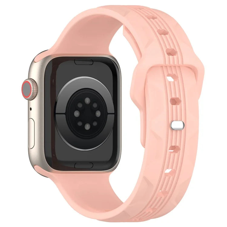 KALEBOL For Apple Watch Series 10 42mm / 9 8 7 41mm / SE (2023) SE (2022) SE 6 5 4 40mm / 3 2 1 38mm Silicone Watch Band Vertical Strip Texture