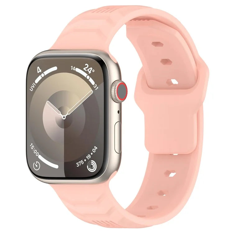 KALEBOL For Apple Watch Series 10 42mm / 9 8 7 41mm / SE (2023) SE (2022) SE 6 5 4 40mm / 3 2 1 38mm Silicone Watch Band Vertical Strip Texture