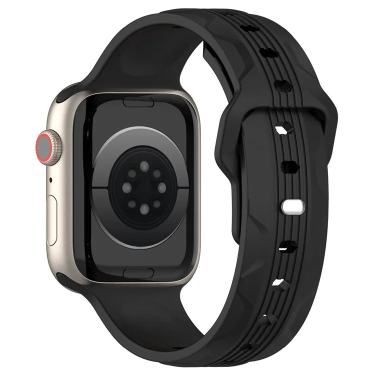 KALEBOL For Apple Watch Series 10 42mm / 9 8 7 41mm / SE (2023) SE (2022) SE 6 5 4 40mm / 3 2 1 38mm Silicone Watch Band Vertical Strip Texture