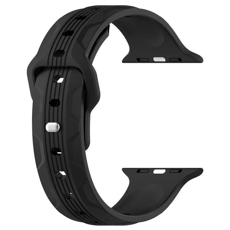 KALEBOL For Apple Watch Series 10 42mm / 9 8 7 41mm / SE (2023) SE (2022) SE 6 5 4 40mm / 3 2 1 38mm Silicone Watch Band Vertical Strip Texture