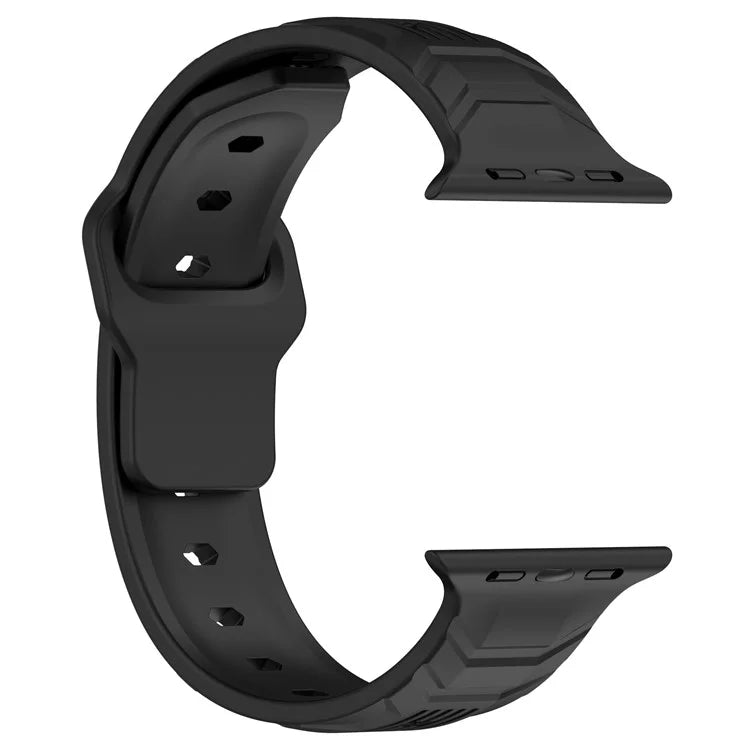KALEBOL For Apple Watch Series 10 42mm / 9 8 7 41mm / SE (2023) SE (2022) SE 6 5 4 40mm / 3 2 1 38mm Silicone Watch Band Vertical Strip Texture