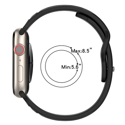 KALEBOL For Apple Watch Series 10 42mm / 9 8 7 41mm / SE (2023) SE (2022) SE 6 5 4 40mm / 3 2 1 38mm Silicone Watch Band Vertical Strip Texture