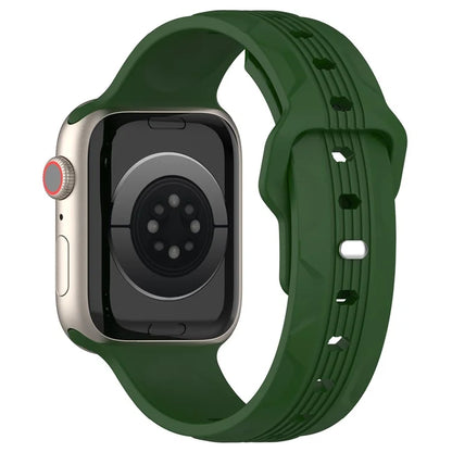 KALEBOL For Apple Watch Series 10 42mm / 9 8 7 41mm / SE (2023) SE (2022) SE 6 5 4 40mm / 3 2 1 38mm Silicone Watch Band Vertical Strip Texture