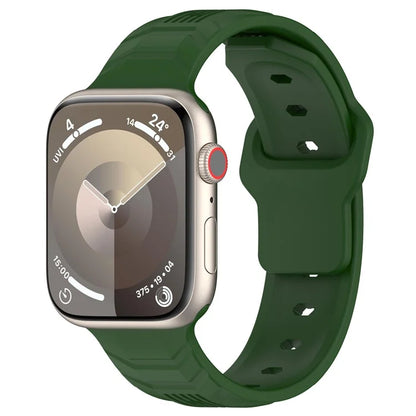 KALEBOL For Apple Watch Series 10 42mm / 9 8 7 41mm / SE (2023) SE (2022) SE 6 5 4 40mm / 3 2 1 38mm Silicone Watch Band Vertical Strip Texture