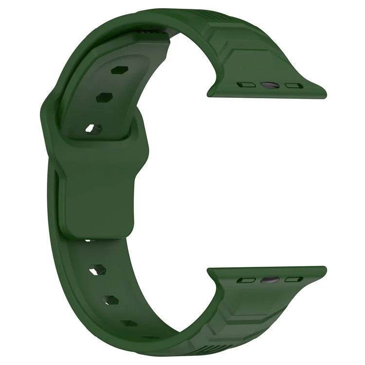 KALEBOL For Apple Watch Series 10 42mm / 9 8 7 41mm / SE (2023) SE (2022) SE 6 5 4 40mm / 3 2 1 38mm Silicone Watch Band Vertical Strip Texture