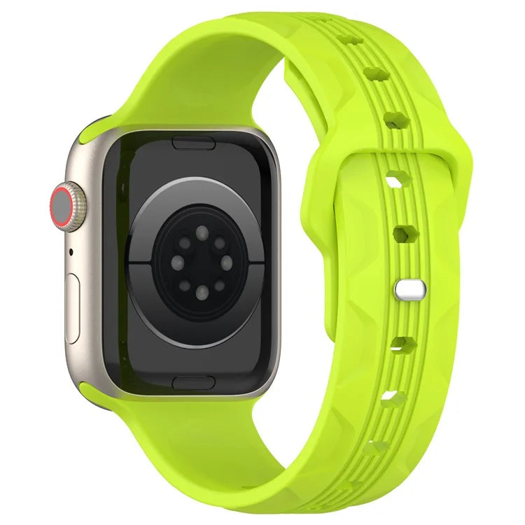KALEBOL For Apple Watch Series 10 42mm / 9 8 7 41mm / SE (2023) SE (2022) SE 6 5 4 40mm / 3 2 1 38mm Silicone Watch Band Vertical Strip Texture