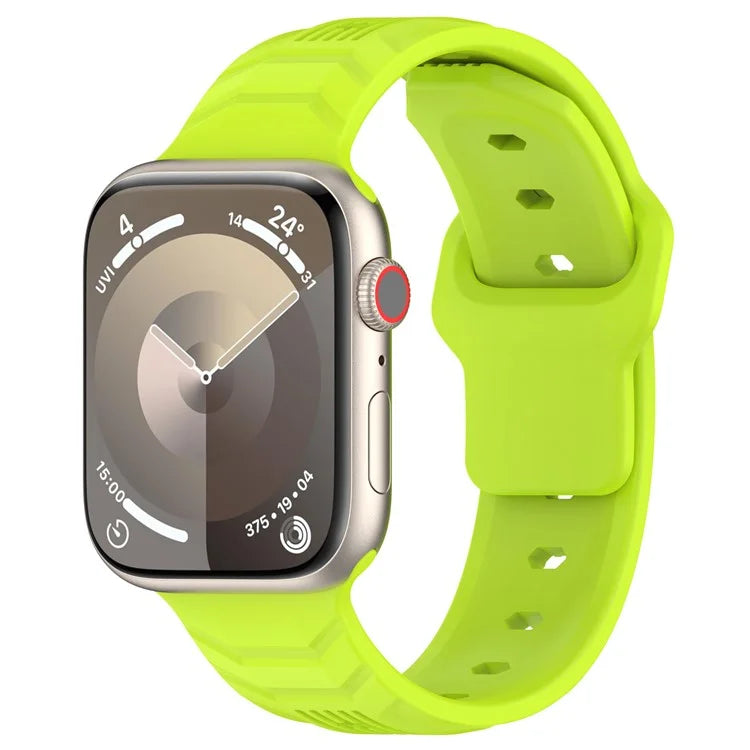KALEBOL For Apple Watch Series 10 42mm / 9 8 7 41mm / SE (2023) SE (2022) SE 6 5 4 40mm / 3 2 1 38mm Silicone Watch Band Vertical Strip Texture