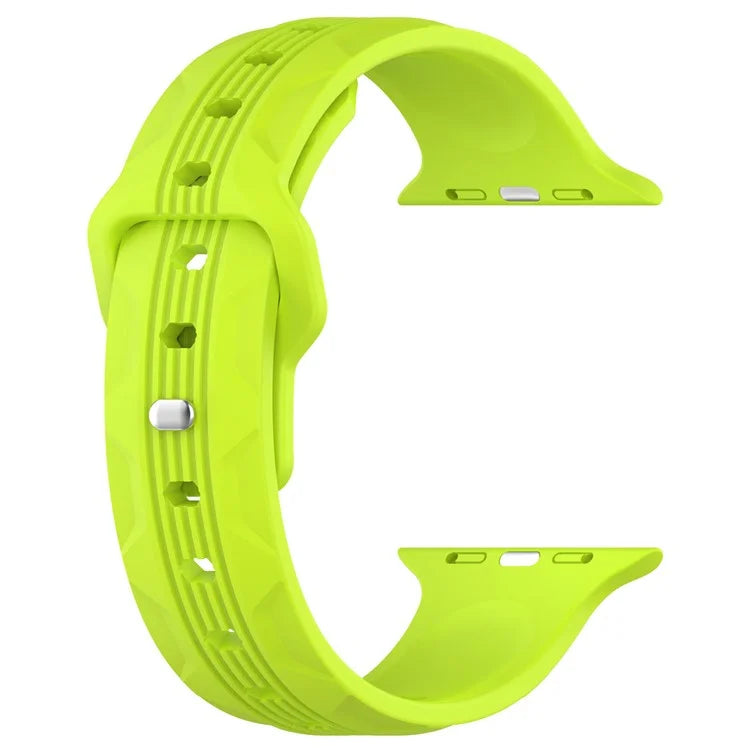 KALEBOL For Apple Watch Series 10 42mm / 9 8 7 41mm / SE (2023) SE (2022) SE 6 5 4 40mm / 3 2 1 38mm Silicone Watch Band Vertical Strip Texture