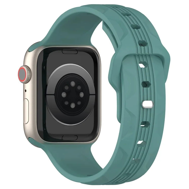 KALEBOL For Apple Watch Series 10 42mm / 9 8 7 41mm / SE (2023) SE (2022) SE 6 5 4 40mm / 3 2 1 38mm Silicone Watch Band Vertical Strip Texture