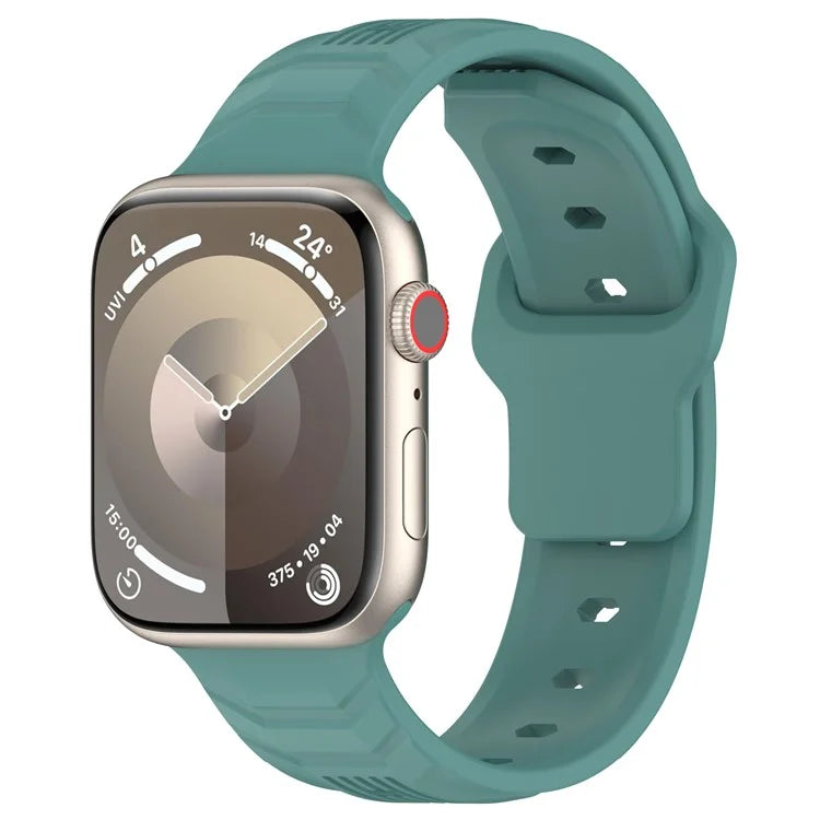 KALEBOL For Apple Watch Series 10 42mm / 9 8 7 41mm / SE (2023) SE (2022) SE 6 5 4 40mm / 3 2 1 38mm Silicone Watch Band Vertical Strip Texture