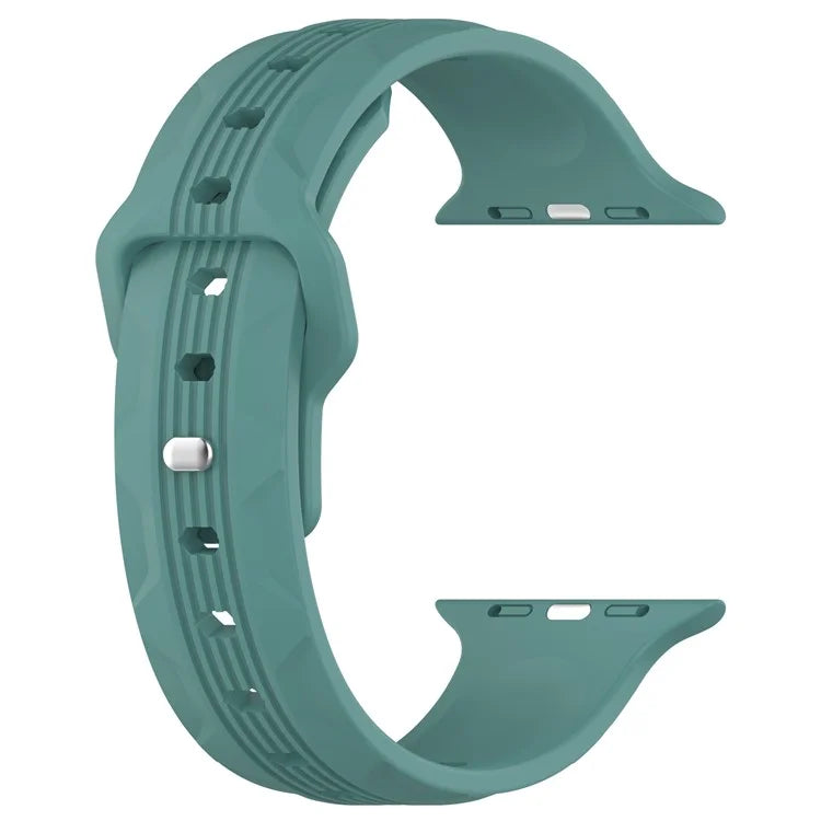 KALEBOL For Apple Watch Series 10 42mm / 9 8 7 41mm / SE (2023) SE (2022) SE 6 5 4 40mm / 3 2 1 38mm Silicone Watch Band Vertical Strip Texture