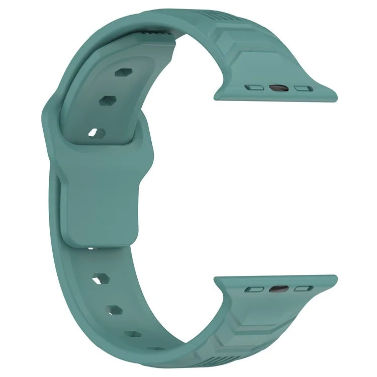 KALEBOL For Apple Watch Series 10 42mm / 9 8 7 41mm / SE (2023) SE (2022) SE 6 5 4 40mm / 3 2 1 38mm Silicone Watch Band Vertical Strip Texture