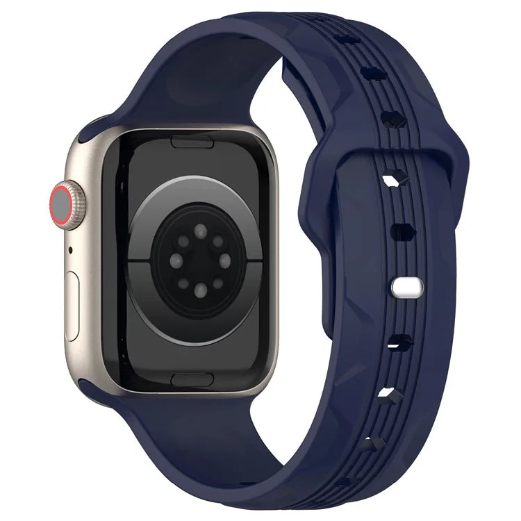 KALEBOL For Apple Watch Series 10 42mm / 9 8 7 41mm / SE (2023) SE (2022) SE 6 5 4 40mm / 3 2 1 38mm Silicone Watch Band Vertical Strip Texture