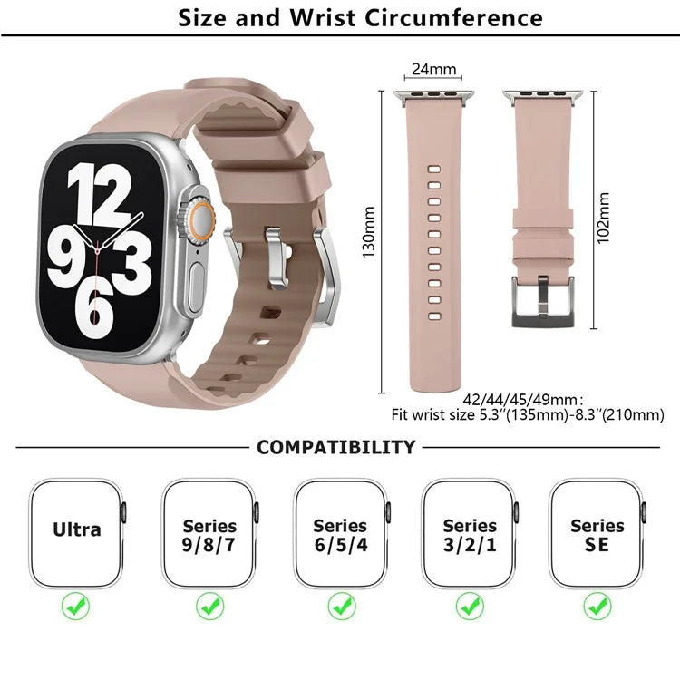 KALEBOL For Apple Watch 10 46mm / Ultra 2 / Ultra 49mm / 9 8 7 45mm / SE (2023) SE (2022) SE 6 5 4 44mm / 3 2 1 42mm Silicone Band Dual Color