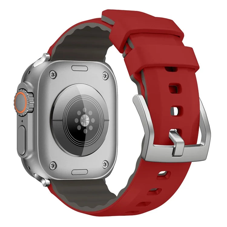 KALEBOL For Apple Watch 10 46mm / Ultra 2 / Ultra 49mm / 9 8 7 45mm / SE (2023) SE (2022) SE 6 5 4 44mm / 3 2 1 42mm Silicone Band Dual Color
