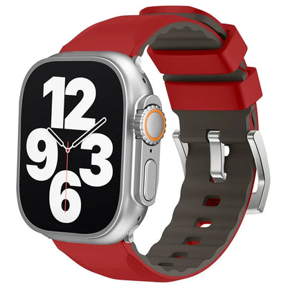 KALEBOL For Apple Watch 10 46mm / Ultra 2 / Ultra 49mm / 9 8 7 45mm / SE (2023) SE (2022) SE 6 5 4 44mm / 3 2 1 42mm Silicone Band Dual Color