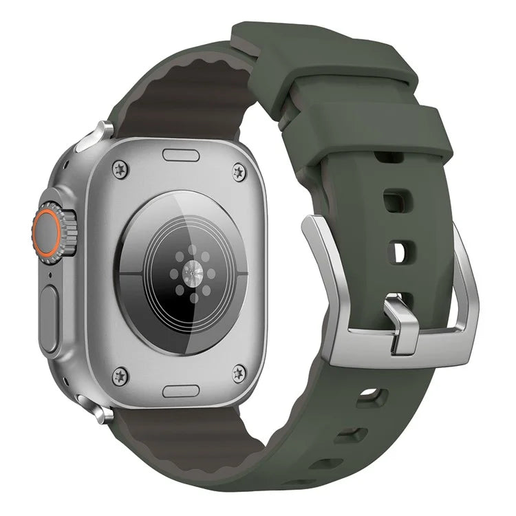 KALEBOL For Apple Watch 10 46mm / Ultra 2 / Ultra 49mm / 9 8 7 45mm / SE (2023) SE (2022) SE 6 5 4 44mm / 3 2 1 42mm Silicone Band Dual Color