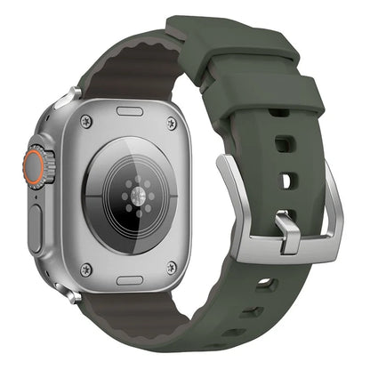 KALEBOL For Apple Watch 10 46mm / Ultra 2 / Ultra 49mm / 9 8 7 45mm / SE (2023) SE (2022) SE 6 5 4 44mm / 3 2 1 42mm Silicone Band Dual Color