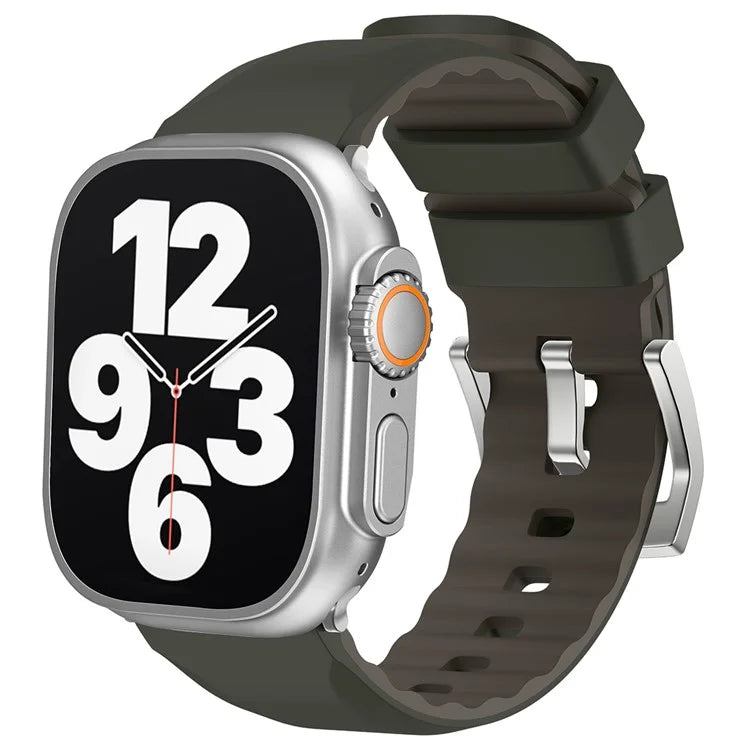 KALEBOL For Apple Watch 10 46mm / Ultra 2 / Ultra 49mm / 9 8 7 45mm / SE (2023) SE (2022) SE 6 5 4 44mm / 3 2 1 42mm Silicone Band Dual Color