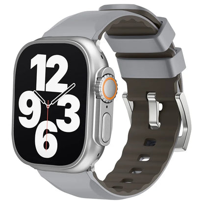 KALEBOL For Apple Watch 10 46mm / Ultra 2 / Ultra 49mm / 9 8 7 45mm / SE (2023) SE (2022) SE 6 5 4 44mm / 3 2 1 42mm Silicone Band Dual Color