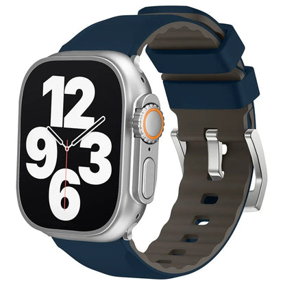 KALEBOL For Apple Watch 10 46mm / Ultra 2 / Ultra 49mm / 9 8 7 45mm / SE (2023) SE (2022) SE 6 5 4 44mm / 3 2 1 42mm Silicone Band Dual Color