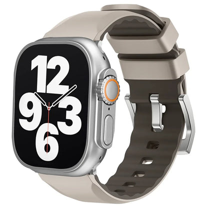 KALEBOL For Apple Watch 10 46mm / Ultra 2 / Ultra 49mm / 9 8 7 45mm / SE (2023) SE (2022) SE 6 5 4 44mm / 3 2 1 42mm Silicone Band Dual Color