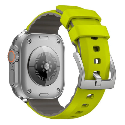 KALEBOL For Apple Watch 10 46mm / Ultra 2 / Ultra 49mm / 9 8 7 45mm / SE (2023) SE (2022) SE 6 5 4 44mm / 3 2 1 42mm Silicone Band Dual Color