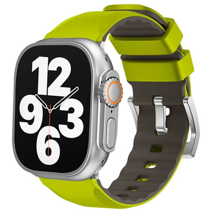 KALEBOL For Apple Watch 10 46mm / Ultra 2 / Ultra 49mm / 9 8 7 45mm / SE (2023) SE (2022) SE 6 5 4 44mm / 3 2 1 42mm Silicone Band Dual Color