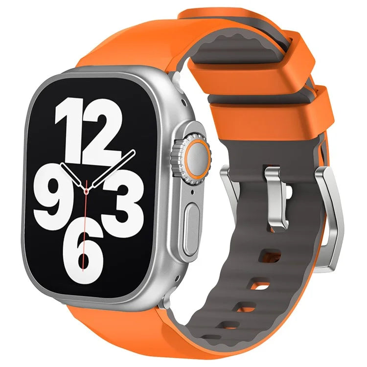 KALEBOL For Apple Watch Series 10 42mm / 9 8 7 41mm / SE (2023) SE (2022) SE 6 5 4 40mm / 3 2 1 38mm Watch Band Dual Color Silicone Strap