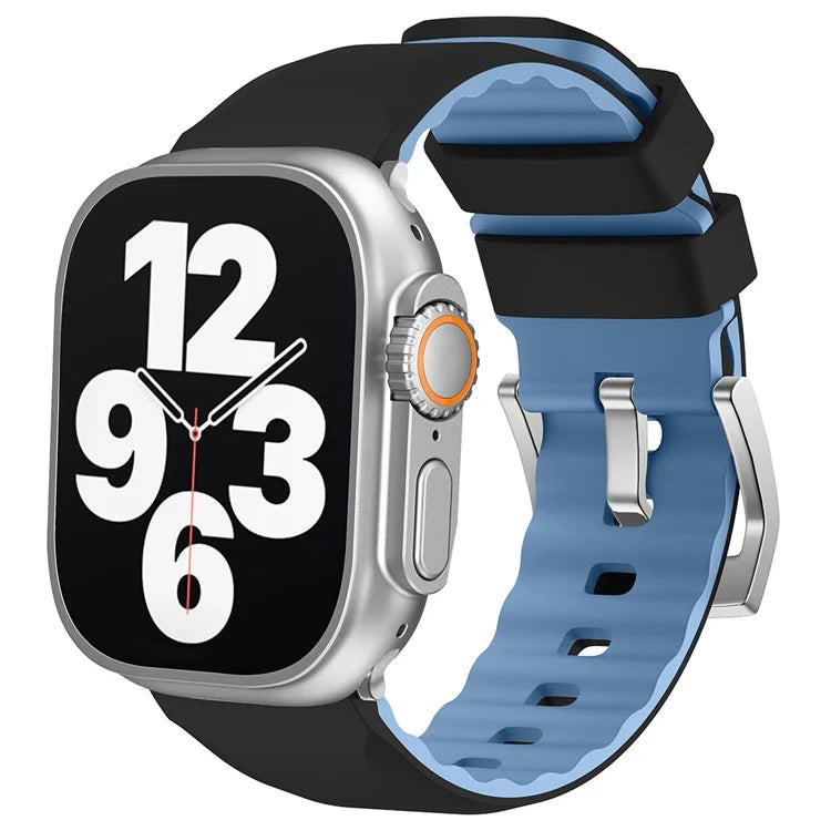 KALEBOL For Apple Watch Series 10 42mm / 9 8 7 41mm / SE (2023) SE (2022) SE 6 5 4 40mm / 3 2 1 38mm Watch Band Dual Color Silicone Strap