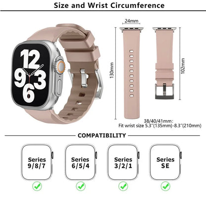 KALEBOL For Apple Watch Series 10 42mm / 9 8 7 41mm / SE (2023) SE (2022) SE 6 5 4 40mm / 3 2 1 38mm Watch Band Dual Color Silicone Strap