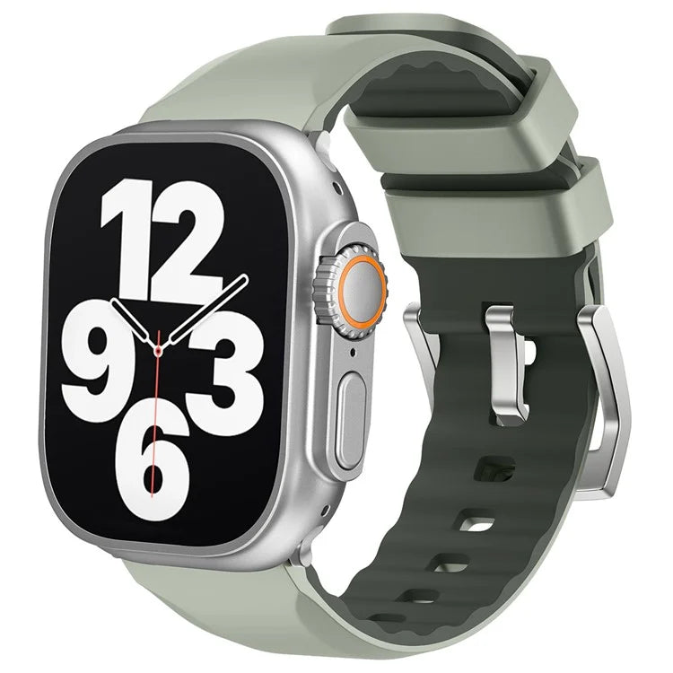 KALEBOL For Apple Watch Series 10 42mm / 9 8 7 41mm / SE (2023) SE (2022) SE 6 5 4 40mm / 3 2 1 38mm Watch Band Dual Color Silicone Strap