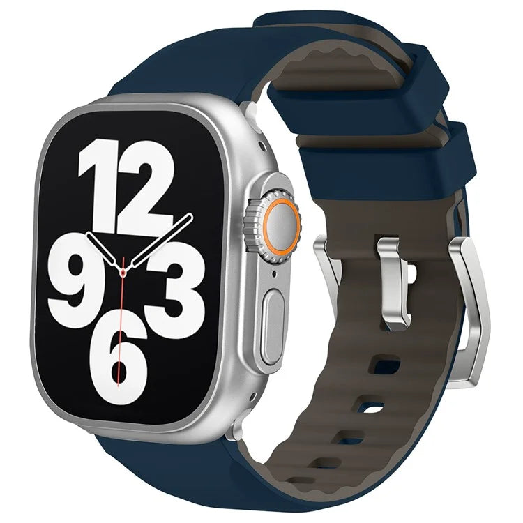 KALEBOL For Apple Watch Series 10 42mm / 9 8 7 41mm / SE (2023) SE (2022) SE 6 5 4 40mm / 3 2 1 38mm Watch Band Dual Color Silicone Strap