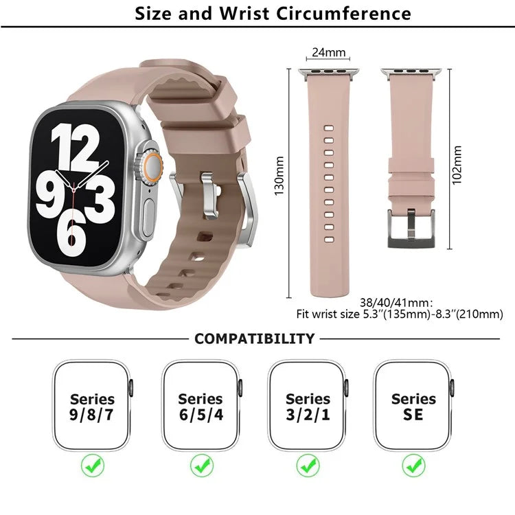 KALEBOL For Apple Watch Series 10 42mm / 9 8 7 41mm / SE (2023) SE (2022) SE 6 5 4 40mm / 3 2 1 38mm Watch Band Dual Color Silicone Strap
