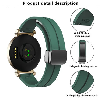 KALEBOL For Garmin Lily 2 Watch Strap Magnetic Buckle Silicone Wrist Band