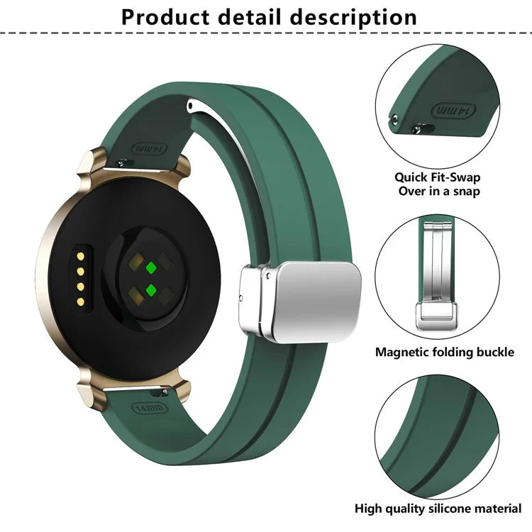 KALEBOL For Garmin Lily 2 Watch Strap Magnetic Buckle Silicone Wrist Band