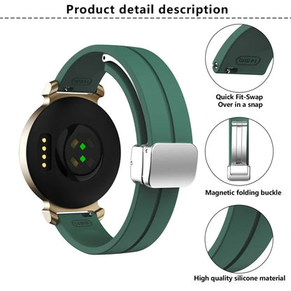 KALEBOL For Garmin Lily 2 Watch Strap Magnetic Buckle Silicone Wrist Band