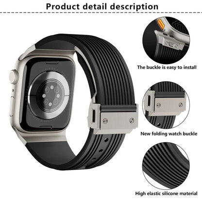 KALEBOL For Apple Watch 10 46mm / Ultra 2 / Ultra 49mm / 9 8 7 45mm / SE (2023) SE (2022) SE 6 5 4 44mm / 3 2 1 42mm Silicone Watch Band