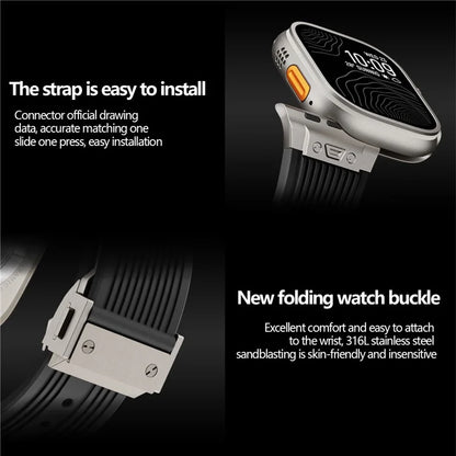 KALEBOL For Apple Watch 10 46mm / Ultra 2 / Ultra 49mm / 9 8 7 45mm / SE (2023) SE (2022) SE 6 5 4 44mm / 3 2 1 42mm Silicone Watch Band