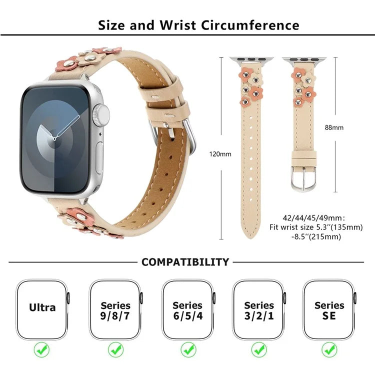 KALEBOL For Apple Watch 10 46mm / Ultra 2 / Ultra 49mm / 9 8 7 45mm / SE (2023) SE (2022) SE 6 5 4 44mm / 3 2 1 42mm Genuine Cow Leather Watch Band