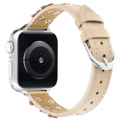 KALEBOL For Apple Watch Series 10 42mm / 9 8 7 41mm / SE (2023) SE (2022) SE 6 5 4 40mm / 3 2 1 38mm Genuine Cow Leather Watch Strap