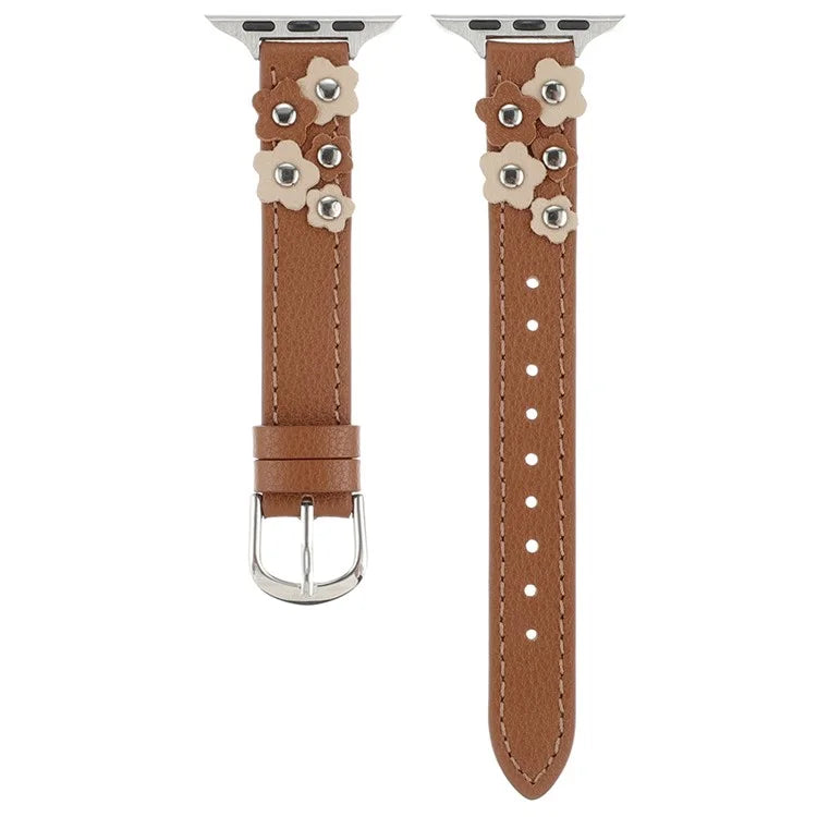 KALEBOL For Apple Watch Series 10 42mm / 9 8 7 41mm / SE (2023) SE (2022) SE 6 5 4 40mm / 3 2 1 38mm Genuine Cow Leather Watch Strap